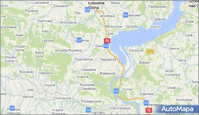 mapa Tęgoborze, Tęgoborze na mapie Targeo