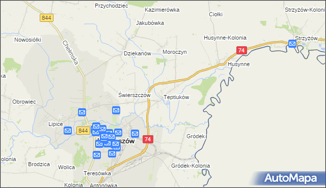 mapa Teptiuków, Teptiuków na mapie Targeo