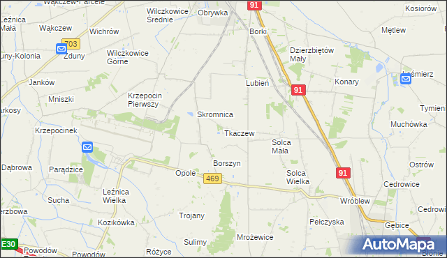 mapa Tkaczew, Tkaczew na mapie Targeo