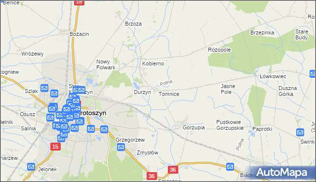mapa Tomnice, Tomnice na mapie Targeo