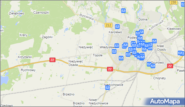 mapa Topole, Topole na mapie Targeo