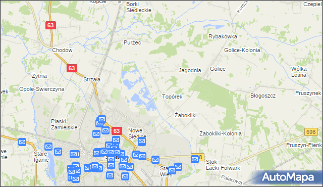 mapa Topórek, Topórek na mapie Targeo