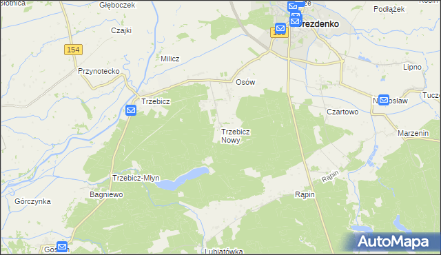 mapa Trzebicz Nowy, Trzebicz Nowy na mapie Targeo