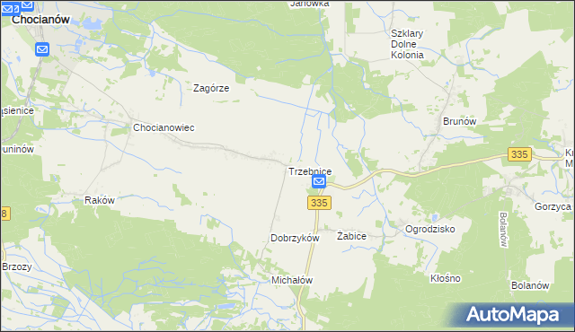 mapa Trzebnice, Trzebnice na mapie Targeo