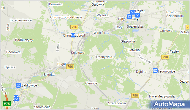 mapa Trzebyczka, Trzebyczka na mapie Targeo