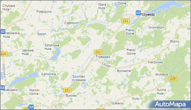mapa Trzepowo gmina Przywidz, Trzepowo gmina Przywidz na mapie Targeo