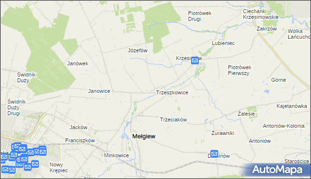 mapa Trzeszkowice, Trzeszkowice na mapie Targeo
