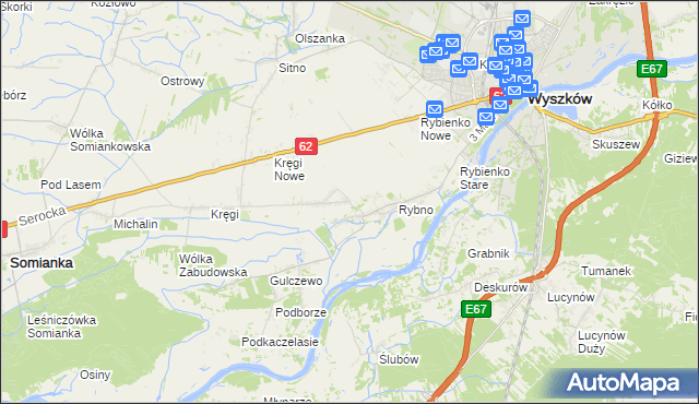 mapa Tulewo, Tulewo na mapie Targeo