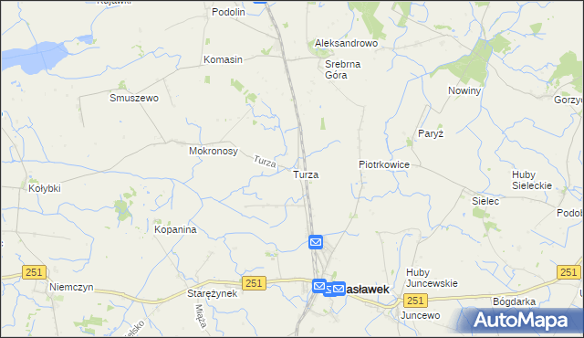 mapa Turza gmina Damasławek, Turza gmina Damasławek na mapie Targeo