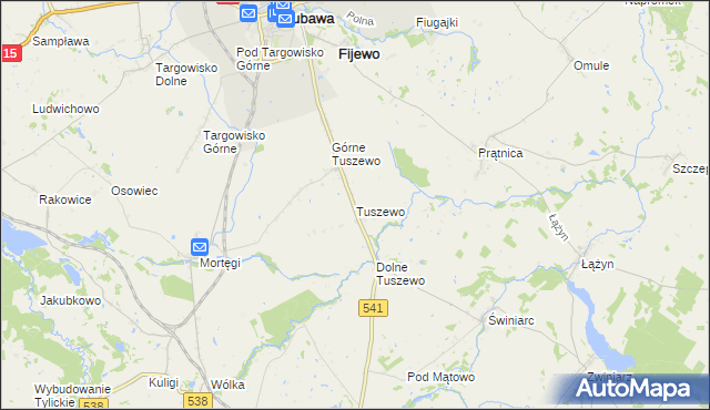 mapa Tuszewo, Tuszewo na mapie Targeo