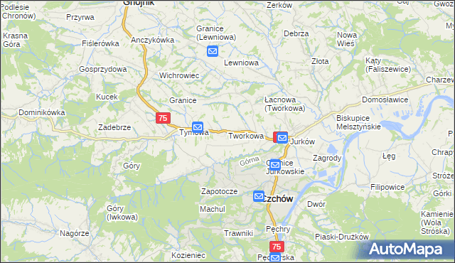 mapa Tworkowa, Tworkowa na mapie Targeo