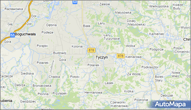 mapa Tyczyn powiat rzeszowski, Tyczyn powiat rzeszowski na mapie Targeo