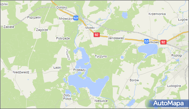 mapa Tyczyno, Tyczyno na mapie Targeo