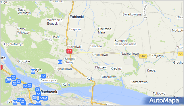 mapa Uniechowo, Uniechowo na mapie Targeo