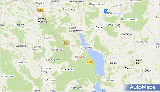 mapa Urszulewo gmina Skrwilno, Urszulewo gmina Skrwilno na mapie Targeo
