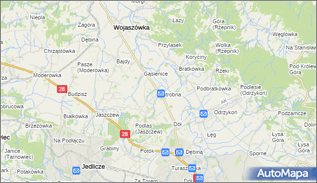 mapa Ustrobna, Ustrobna na mapie Targeo