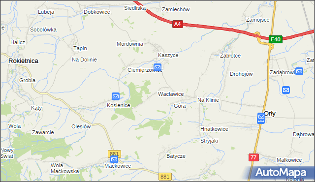 mapa Wacławice, Wacławice na mapie Targeo