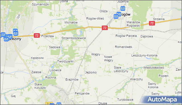 mapa Wągry, Wągry na mapie Targeo