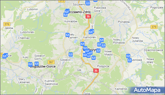 mapa Wałbrzycha, Wałbrzych na mapie Targeo