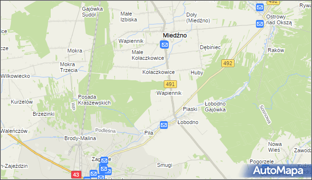 mapa Wapiennik gmina Kłobuck, Wapiennik gmina Kłobuck na mapie Targeo