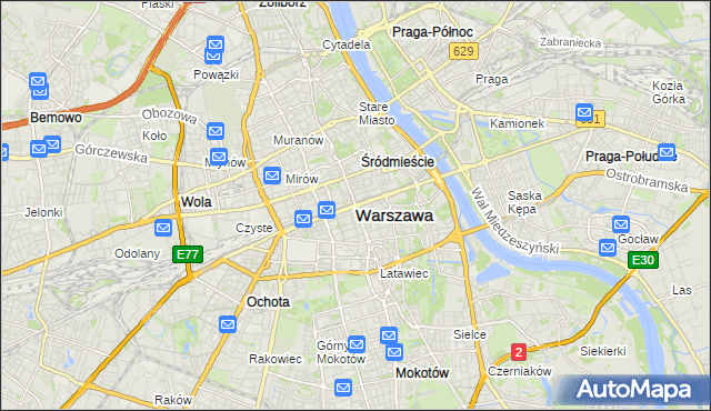 mapa Warszawy, Warszawa na mapie Targeo