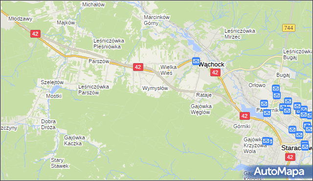 mapa Węglów, Węglów na mapie Targeo