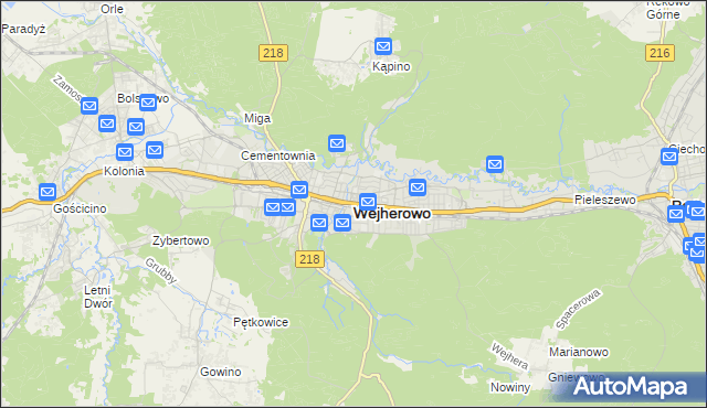 mapa Wejherowo, Wejherowo na mapie Targeo