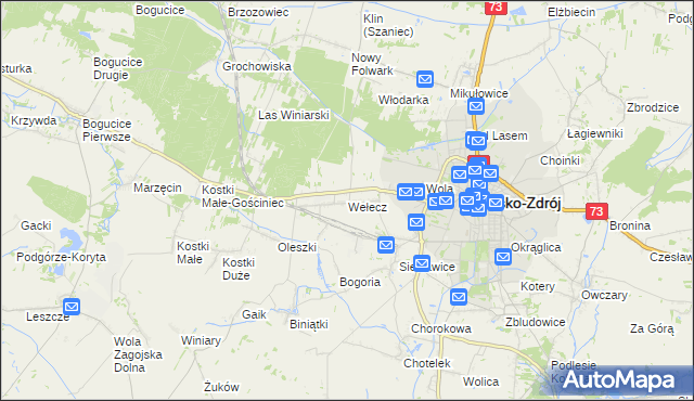 mapa Wełecz, Wełecz na mapie Targeo