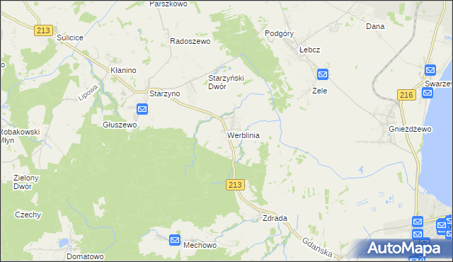 mapa Werblinia, Werblinia na mapie Targeo