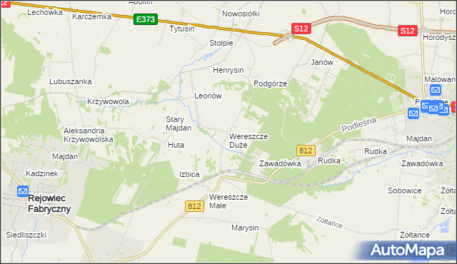 mapa Wereszcze Duże, Wereszcze Duże na mapie Targeo