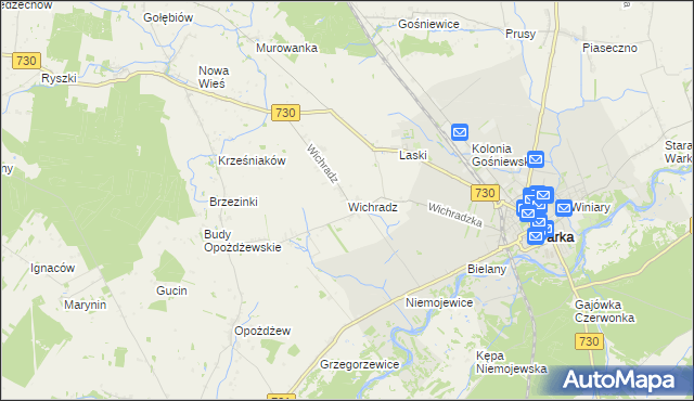 mapa Wichradz, Wichradz na mapie Targeo