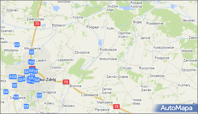 mapa Widuchowa gmina Busko-Zdrój, Widuchowa gmina Busko-Zdrój na mapie Targeo