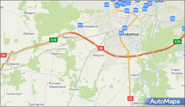 mapa Widzino, Widzino na mapie Targeo