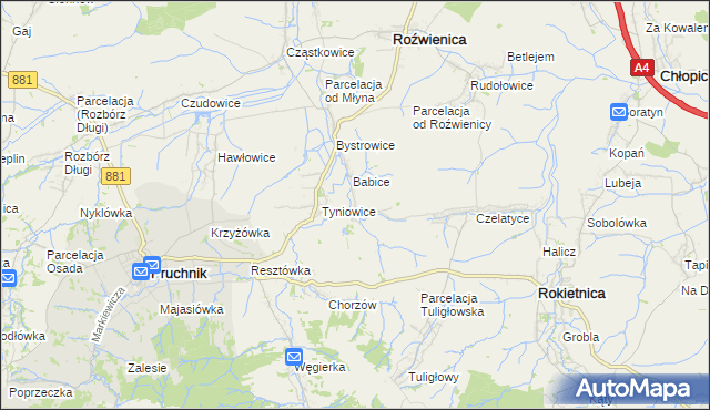 mapa Więckowice gmina Roźwienica, Więckowice gmina Roźwienica na mapie Targeo