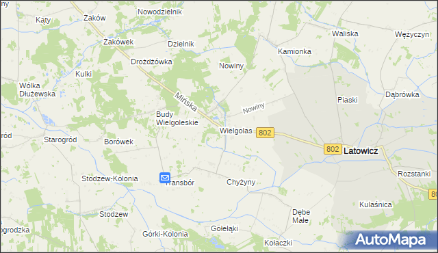 mapa Wielgolas gmina Latowicz, Wielgolas gmina Latowicz na mapie Targeo