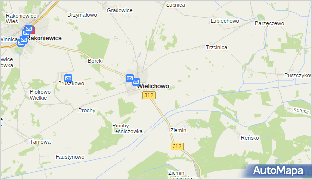 mapa Wielichowo-Wieś, Wielichowo-Wieś na mapie Targeo