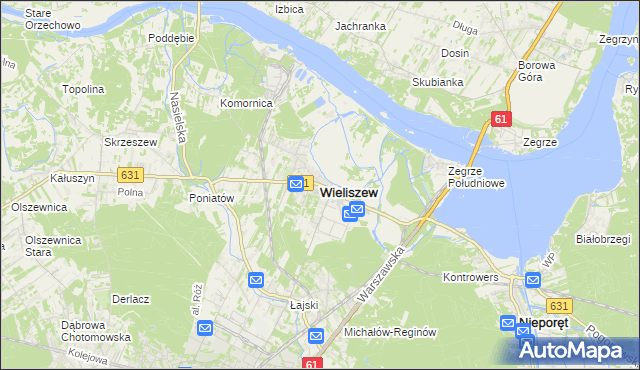 mapa Wieliszew, Wieliszew na mapie Targeo