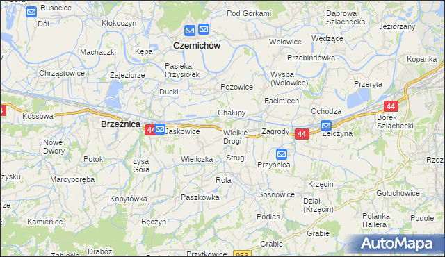 mapa Wielkie Drogi, Wielkie Drogi na mapie Targeo