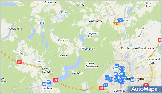 mapa Wieprznica, Wieprznica na mapie Targeo