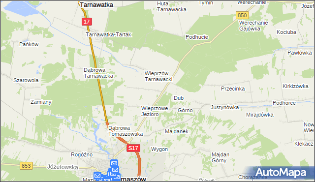 mapa Wieprzów Ordynacki, Wieprzów Ordynacki na mapie Targeo