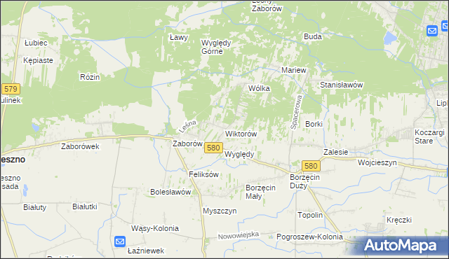 mapa Wiktorów gmina Leszno, Wiktorów gmina Leszno na mapie Targeo