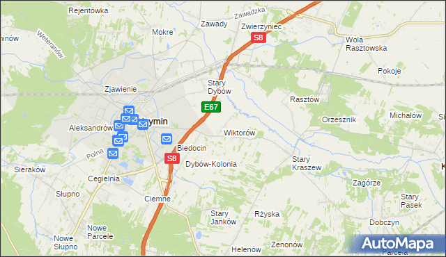 mapa Wiktorów gmina Radzymin, Wiktorów gmina Radzymin na mapie Targeo