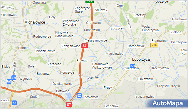 mapa Wiktorowice, Wiktorowice na mapie Targeo