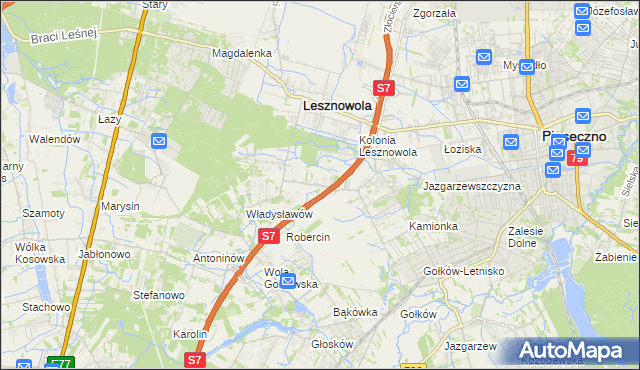 mapa Wilcza Góra gmina Lesznowola, Wilcza Góra gmina Lesznowola na mapie Targeo