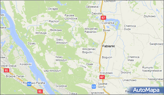 mapa Wilczeniec Bogucki, Wilczeniec Bogucki na mapie Targeo