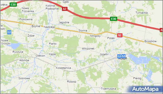 mapa Wilczonek, Wilczonek na mapie Targeo