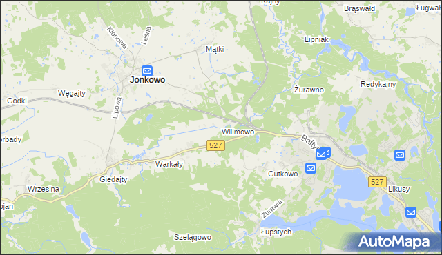 mapa Wilimowo, Wilimowo na mapie Targeo