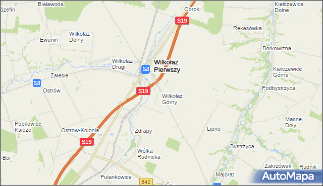 mapa Wilkołaz Górny, Wilkołaz Górny na mapie Targeo