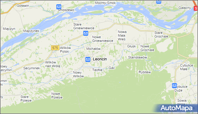 mapa Wincentówek gmina Leoncin, Wincentówek gmina Leoncin na mapie Targeo