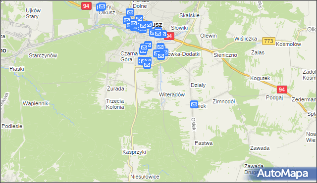 mapa Witeradów, Witeradów na mapie Targeo